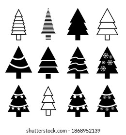 Christmas tree illustration set.  Vector EPS 10
