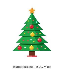 Christmas tree illustration, vector illustration, Christmas tree