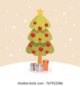 Christmas tree illustration vector