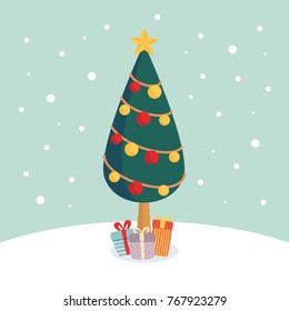Christmas tree illustration vector