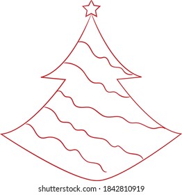 Christmas Tree Illustration Vector Art for Brush Stamp