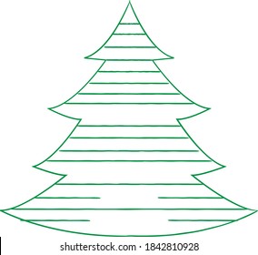 Christmas Tree Illustration Vector Art for Brush Stamp