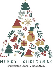 Diseño vectorial de ilustración de árbol de Navidad