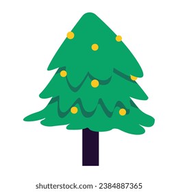 Christmas Tree illustration vector icon which can easily modify or edit