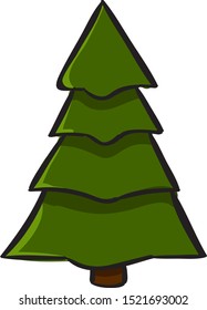Christmas tree, illustration, vector on white background.