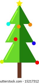 Christmas tree, illustration, vector on white background.