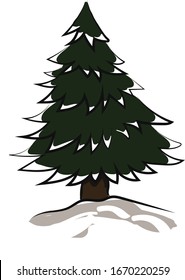 Árbol de Navidad, ilustración, vector sobre fondo blanco.