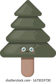 Christmas tree, illustration, vector on white background.