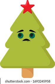 Árbol de Navidad, ilustración, vector sobre fondo blanco