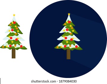Christmas tree ,illustration, vector on white background.