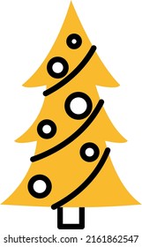 Christmas tree, illustration, vector on a white background.
