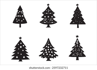 Christmas Tree Illustration Vector Pack
