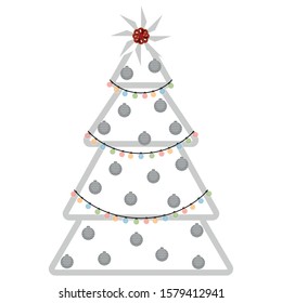 Christmas tree image. Christmas decoration - Vector illustration