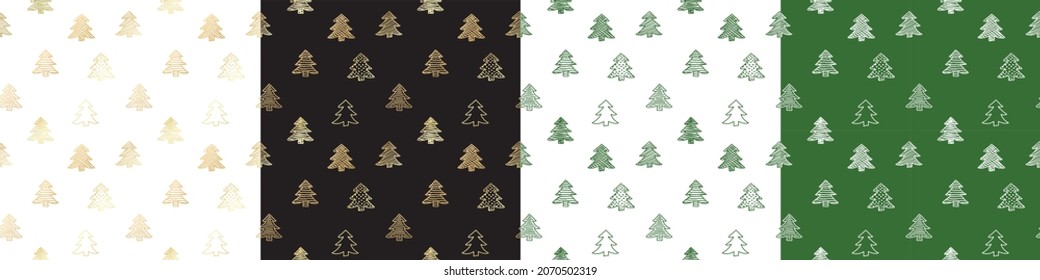 Patrón infinito de árbol de Navidad para envolver papel