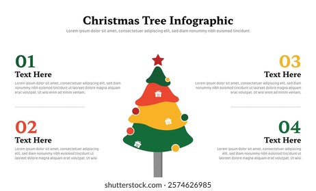 Christmas tree infographic presentation layout fully editable.