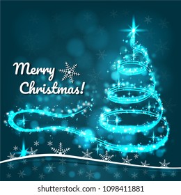 Christmas tree for invitations and greeting cards.