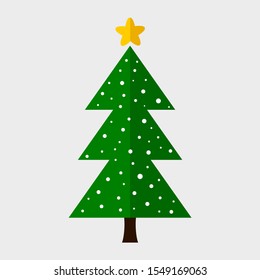 Christmas tree isolated. Christmas card. Vector illustration.