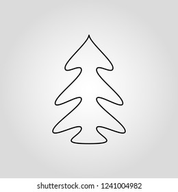 Christmas tree isolated flat linear vector icon

