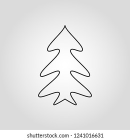 Christmas tree isolated flat linear vector icon