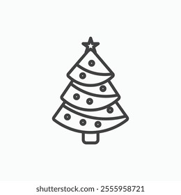 Christmas tree isolated icon. vector illustration.