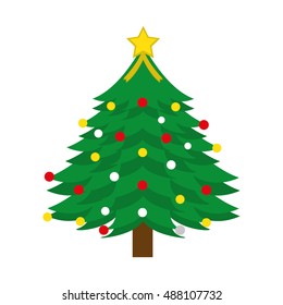 christmas tree isolated icon vector illustration design