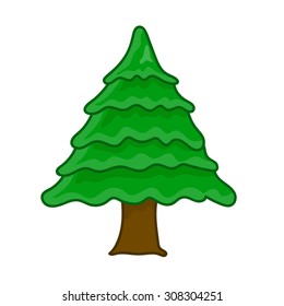 Christmas tree isolated illustration on white background