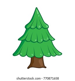 Christmas tree isolated illustration on white background