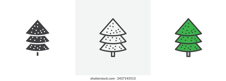 Christmas Tree Isolated Line Icon Style Design. Simple Vector Illustration