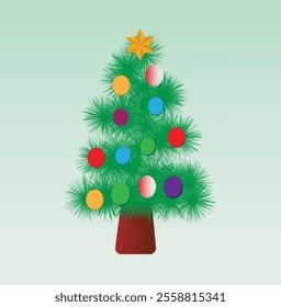 christmas tree isolated on gradient background