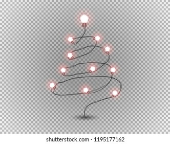 Christmas tree isolated on transparent background. Layered and detailed illustration