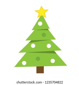 Christmas tree isolated on white background.