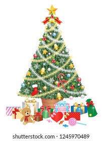 Christmas tree, isolated on the white background
