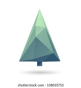 Christmas tree isolated on a white backgrounds, vector illustration