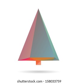 Christmas tree isolated on a white backgrounds, vector illustration
