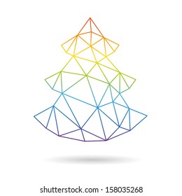 Christmas tree isolated on a white backgrounds, vector illustration