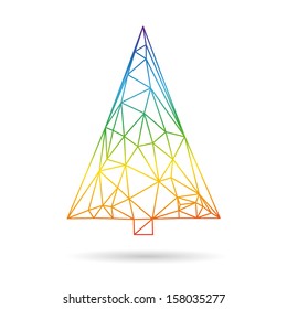 Christmas tree isolated on a white backgrounds, vector illustration