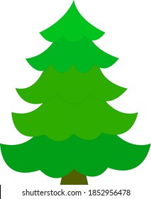 Weihnachtsbaum einzeln auf weißem Hintergrund. Vektorgrafik
