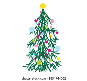 Árbol de Navidad aislado en blanco. vector