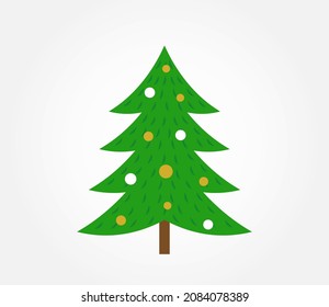 Árbol de Navidad aislado en fondo blanco. Ilustración vectorial.