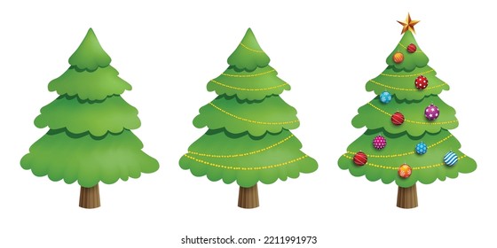 christmas tree isolated on white background.