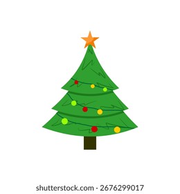 Christbaum einzeln auf Weiß