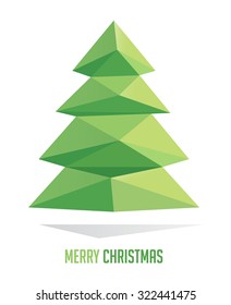 Christmas tree isolated on a white backgrounds, vector illustration