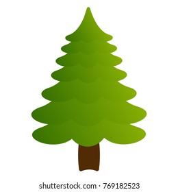 Christmas tree isolated on white background, Vector illustration