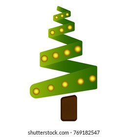 Christmas tree isolated on white background, Vector illustration