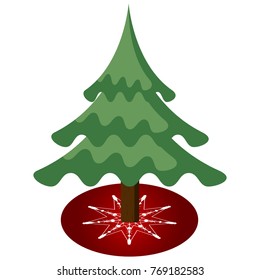 Christmas tree isolated on white background, Vector illustration