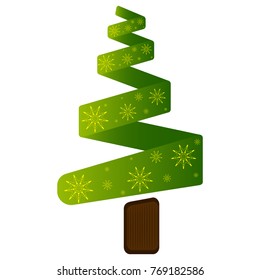 Christmas tree isolated on white background, Vector illustration