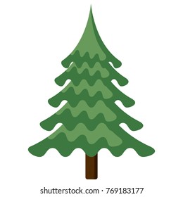 Christmas tree isolated on white background, Vector illustration