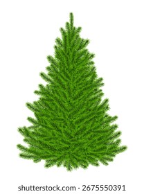 Weihnachtsbaum einzeln, realistische Vektorkiefer-Illustration
