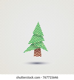 Christmas tree isolated with simple abstract pattern no background