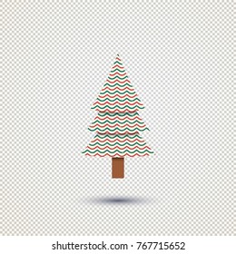 Christmas tree isolated with simple abstract pattern no background
